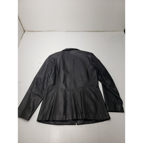 Jacqueline Ferrar Women’s Black Leather Mid-Length Timeless Classic Jacket Sz M - Picture 10 of 16